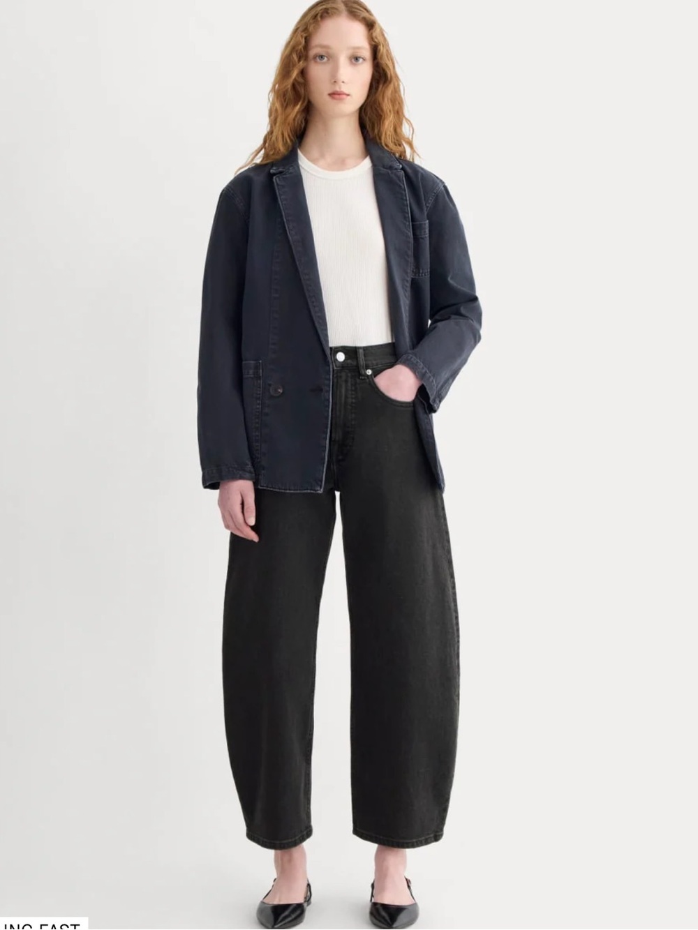 Everlane THE WAY-HIGH® CURVE  BARREL ANKLE JEAN High-Rise Washed Black Size 26S
